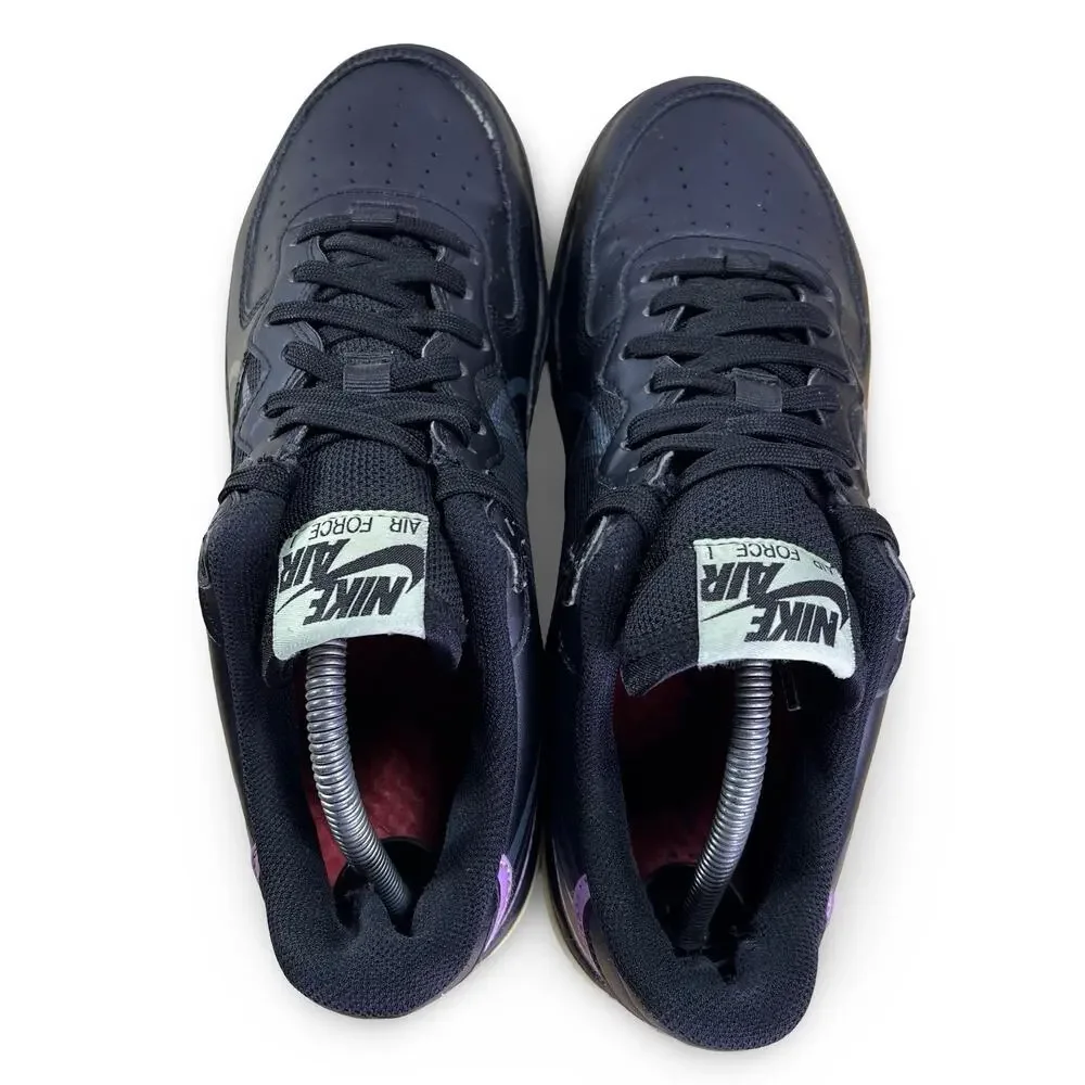 Nike Air Force 1 Black React Violet Star Mens Shoes Size 9.5 Basketball Comfort